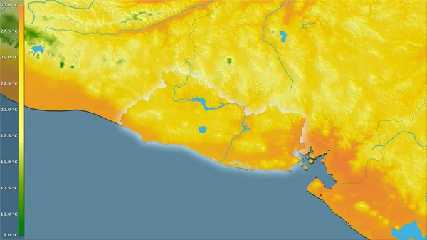 Temperatura Media Del Cuarto Más Cálido Dentro Del Área Salvador — Foto de Stock