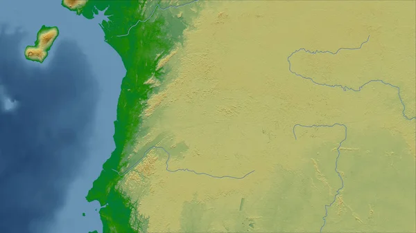 Guiné Equatorial Perspectiva Close País Sem Esboço Cor Mapa Físico — Fotografia de Stock