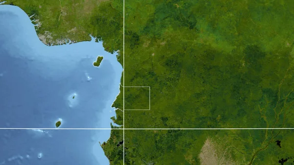 Ισημερινή Γουινέα Γειτονιά Μακρινή Προοπτική Περίγραμμα Της Χώρας Δορυφορικές Εικόνες — Φωτογραφία Αρχείου