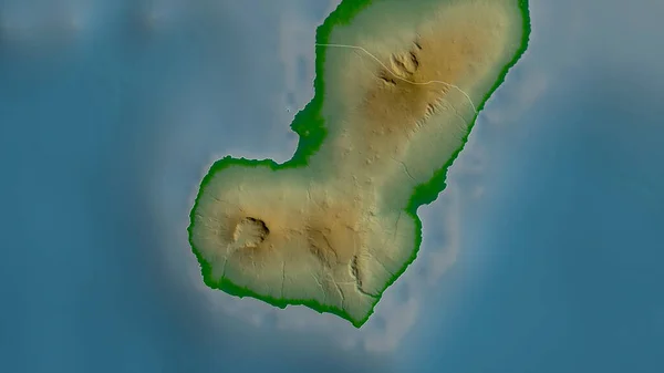 赤道ギニアのビオコ スール県 湖や川と色シェーダーデータ 形状は その国の領域に対して概説 3Dレンダリング — ストック写真