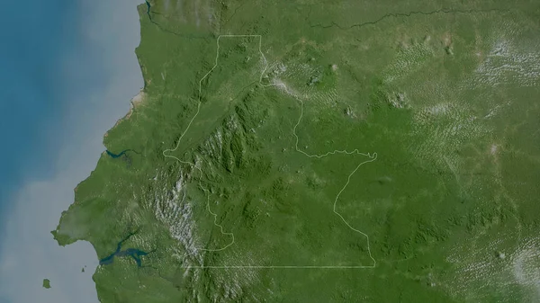 Centro Sur Provincie Rovníková Guinea Satelitní Snímky Tvar Rýsoval Jeho — Stock fotografie