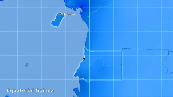 Obszar Gwinei Równikowej Rocznej Mapie Opadów Projekcji Stereograficznej Skład Główny — Zdjęcie stockowe