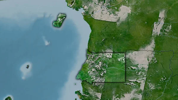 Zona Guinea Ecuatorial Satélite Mapa Proyección Estereográfica Composición Cruda Capas — Foto de Stock