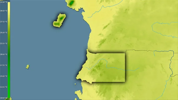 Temperatura Máxima Del Mes Más Cálido Dentro Del Área Guinea — Foto de Stock