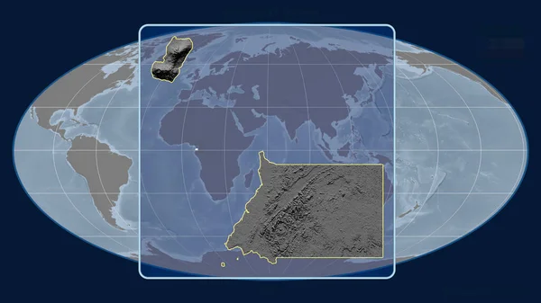 Vista Ampliada Guiné Equatorial Delinear Com Linhas Perspectiva Contra Mapa — Fotografia de Stock