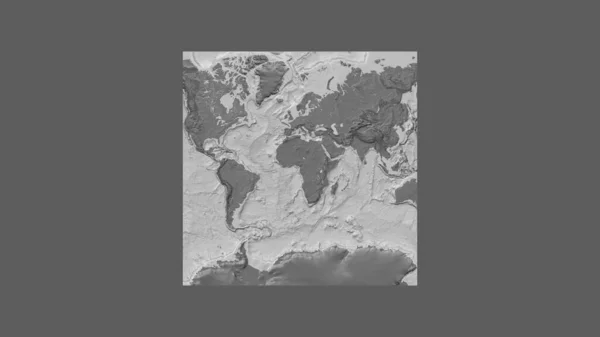 Világ Nagyszabású Térképének Négyzet Alakú Kerete Egy Ferde Van Der — Stock Fotó