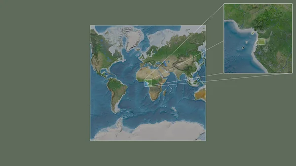 Área Expandida Ampliada Guiné Equatorial Extraída Mapa Grande Escala Mundo — Fotografia de Stock