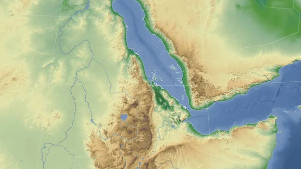 Eritreia Seu Bairro Perspectiva Oblíqua Distante Sem Contorno Cor Mapa — Fotografia de Stock