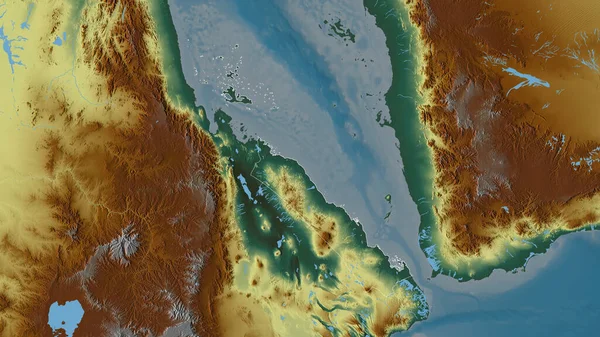 Debubawi Keyih Bahri Регион Эритреи Цветной Рельеф Озерами Реками Форма — стоковое фото