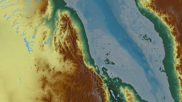 Semenawi Keyih Bahri Region Eritrea Colored Relief Lakes Rivers Shape — Stock Photo, Image