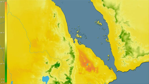 Temperatura Media Del Cuarto Más Frío Dentro Del Área Eritrea — Foto de Stock