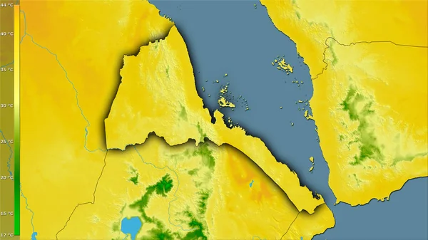 Temperatura Máxima Del Mes Más Cálido Dentro Del Área Eritrea — Foto de Stock