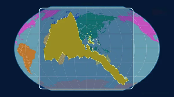 Vista Ampliada Del Contorno Eritrea Con Líneas Perspectiva Contra Mapa — Foto de Stock