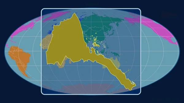 Vista Ampliada Del Contorno Eritrea Con Líneas Perspectiva Contra Mapa — Foto de Stock