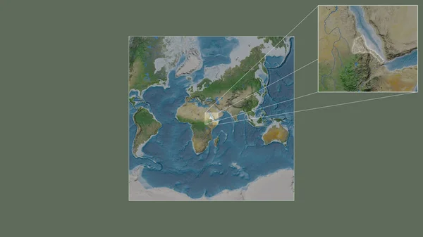 Розширена Розширена Територія Еритреї Отримана Мапи Світу Провідними Лініями Єднують — стокове фото
