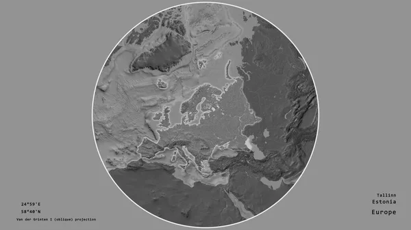 Het Gebied Van Estland Gecentreerd Cirkel Rond Zijn Continent Gedeukte — Stockfoto