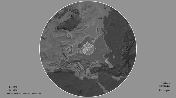 에스토니아 지역은 배경에 대륙의 대규모 지도에 표시되어 있었다 주도권과 이름이 — 스톡 사진