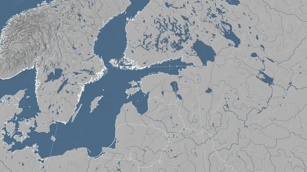 Estonia Dintorni Prospettiva Obliqua Lontana Nessun Contorno Mappa Dell Elevazione — Foto Stock