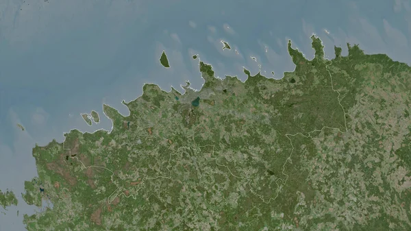 Harju Contea Estonia Immagini Satellitari Forma Delineata Contro Sua Area — Foto Stock