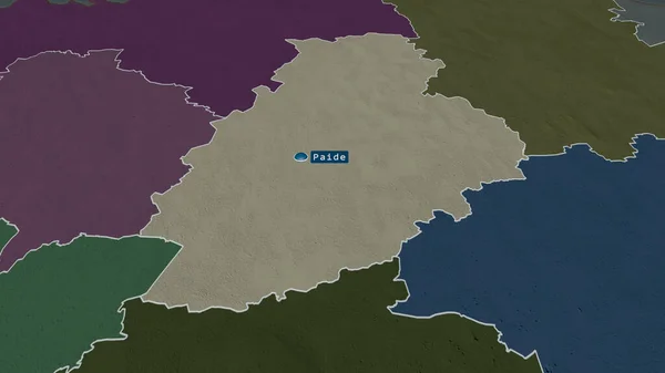 Jarva Condado Estonia Zoomed Destacó Con Capital Mapa Coloreado Tocado — Foto de Stock