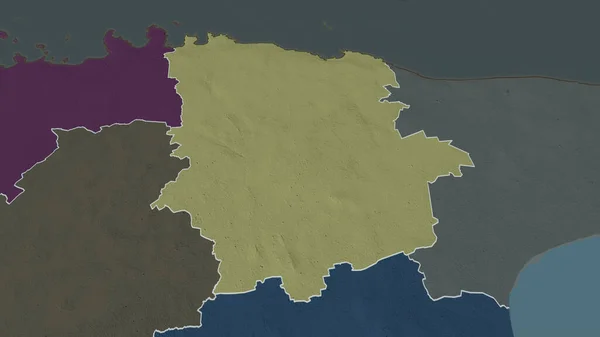 Лане Виру Уезд Эстонии Увеличенный Выделенный Цветная Карта Административного Деления — стоковое фото