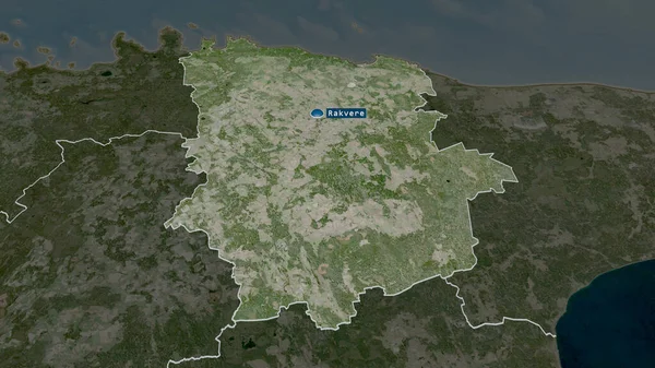 Laane Viru County Estonia Zoomed Highlighted Capital Satellite Imagery Rendering — Stock Photo, Image