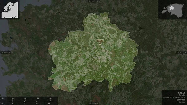 Rapla Contea Estonia Immagini Satellitari Forma Presentata Contro Sua Area — Foto Stock