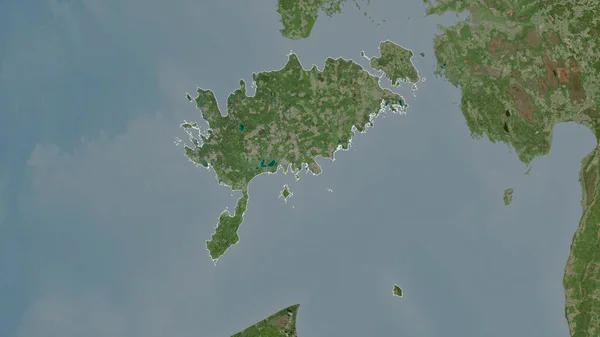 爱沙尼亚县 卫星图像 形状与它的国家相对应 3D渲染 — 图库照片