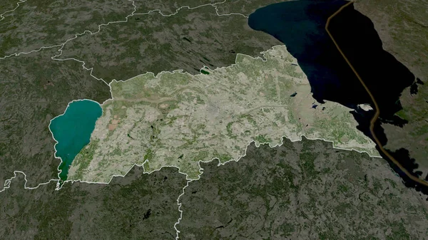 Tartu Provincie Estland Gezoomd Gemarkeerd Satellietbeelden Weergave — Stockfoto