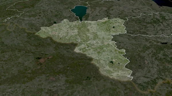 Valga County Estonia Zoomed Highlighted Satellite Imagery Rendering — Stock Photo, Image