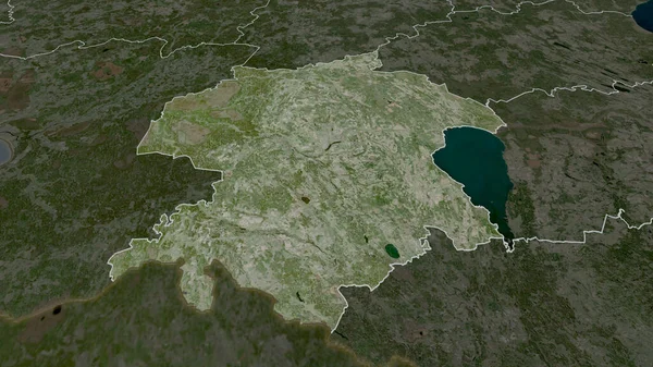 Viljandi County Estonia Zoomed Highlighted Satellite Imagery Rendering — Stock Photo, Image