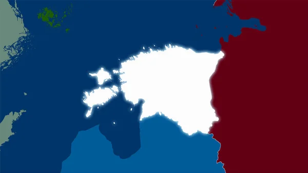 Estland Gebiet Auf Der Karte Der Verwaltungseinheiten Der Stereographischen Projektion — Stockfoto