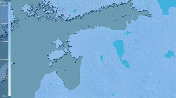 Precipitación Del Cuarto Más Cálido Dentro Del Área Estonia Proyección — Foto de Stock