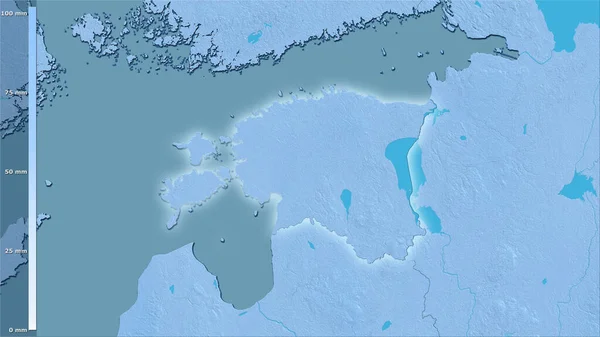 Precipitación Del Mes Más Húmedo Dentro Del Área Estonia Proyección — Foto de Stock