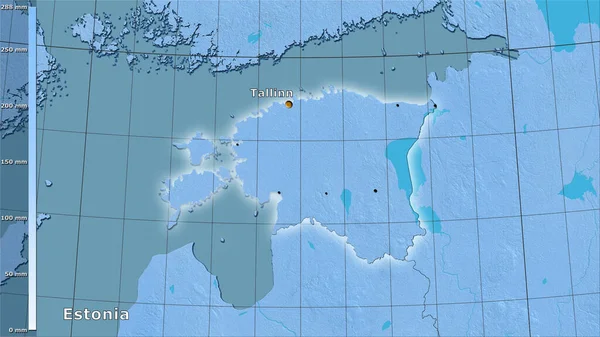 Осадки Самого Влажного Квартала Территории Эстонии Стереографической Проекции Легендой Основная — стоковое фото