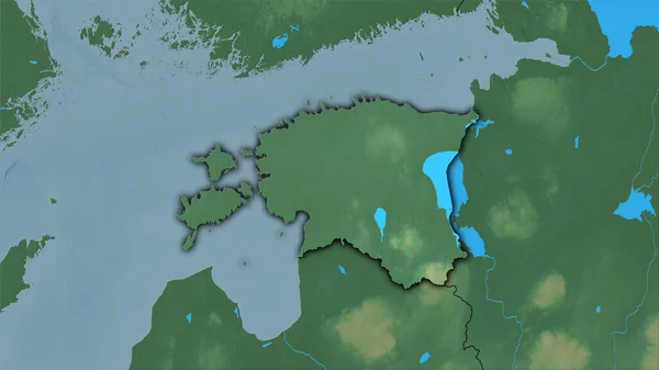 Estonská Oblast Topografické Reliéfní Mapě Stereografické Projekci Hrubé Složení Rastrových — Stock fotografie