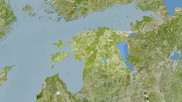 Estonie Zone Sur Satellite Carte Dans Projection Stéréographique Composition Brute — Photo