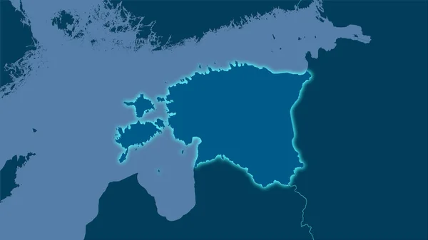 Área Estonia Mapa Sólido Proyección Estereográfica Composición Cruda Capas Trama — Foto de Stock