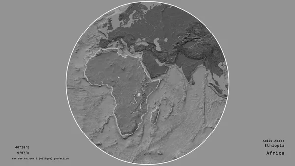 Das Gebiet Äthiopiens Zentriert Kreis Seinen Kontinent Auf Dem Ungesättigten — Stockfoto