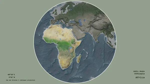 Територія Ефіопії Зосереджувалася Колі Оточував Континент Занедбаному Тлі Названі Столичні — стокове фото