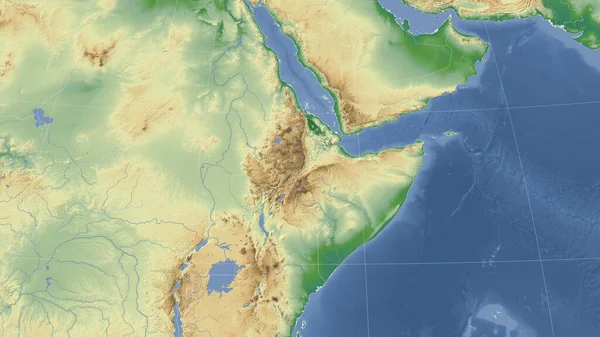 Etiopia Dintorni Prospettiva Obliqua Lontana Nessun Contorno Mappa Fisica Colori — Foto Stock