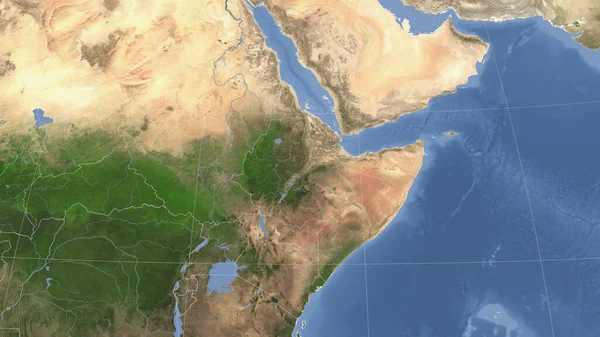 Ethiopia Dan Lingkungannya Perspektif Miring Jauh Tidak Ada Garis Besar — Stok Foto