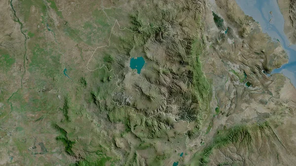 Amhara Estado Etiopía Imágenes Satélite Forma Delineada Contra Área País — Foto de Stock