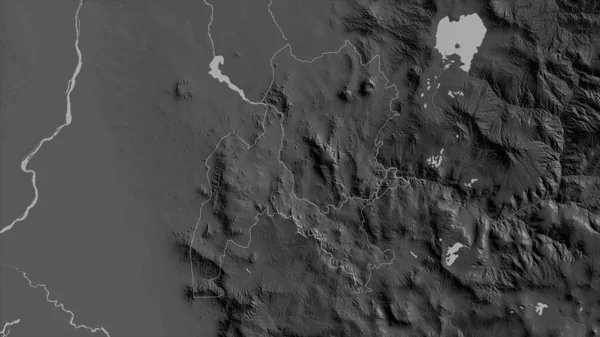 Benshangul Gumaz Estado Etiopía Mapa Escala Grises Con Lagos Ríos — Foto de Stock