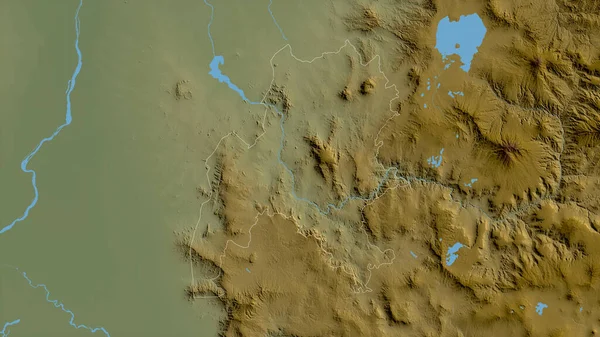 Benshangul Gumaz Staat Ethiopië Gekleurde Schaduwgegevens Met Meren Rivieren Vorm — Stockfoto