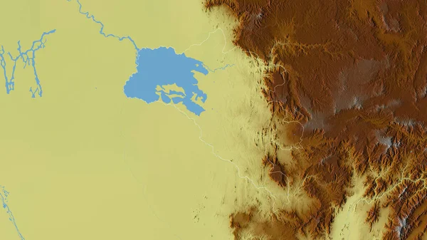 甘贝拉人民 埃塞俄比亚国 五彩斑斓的湖泊和河流 形状与它的国家相对应 3D渲染 — 图库照片