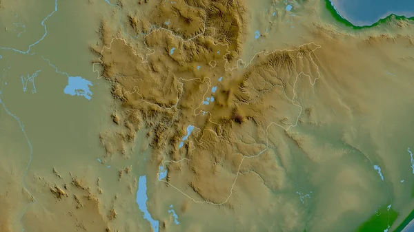 Oromia Etiyopya Eyaleti Gölleri Nehirleri Olan Renkli Gölge Verileri Ülke — Stok fotoğraf