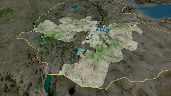 Oromia Staten Etiopien Zoomas Och Belyses Med Kapital Satellitbilder Rendering — Stockfoto