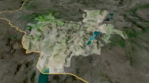 Zuidelijke Naties Staat Ethiopië Gezoomd Gemarkeerd Satellietbeelden Weergave — Stockfoto