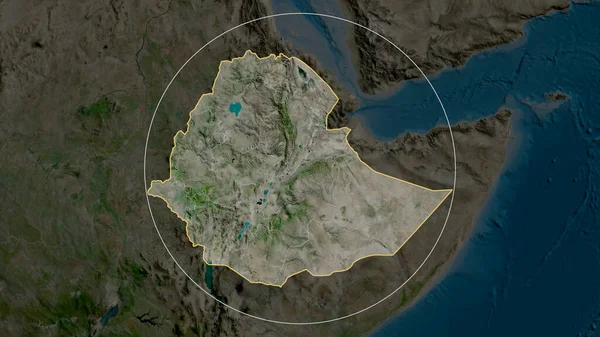 Αιθιοπία Zoomed Και Κύκλο Δορυφορικές Εικόνες Απόδοση — Φωτογραφία Αρχείου